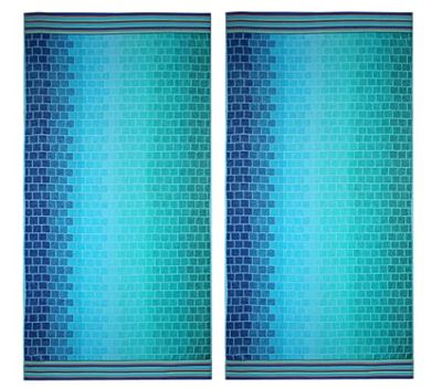Cotton Craft Lot de 2 Serviettes de Plage surdimensionnées XL de 99,1 x 172,7 cm, 100% Velours de Coton, Grandes et énormes – Piscine Pique-Nique – Double Tissage Jacquard en Peluche épaisse Super