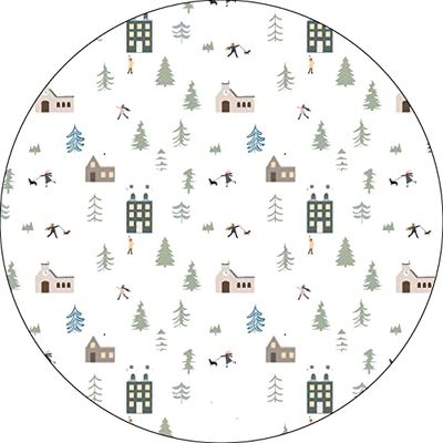 Bonateks, Round Digital Printed Mouse Pad, Non-Slip Base, for Office and Home, Diameter:22cm