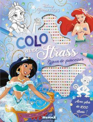 Disney Princesses - Colo avec strass - Bijoux de princesses - Coloriage avec strass - Dès 5 ans