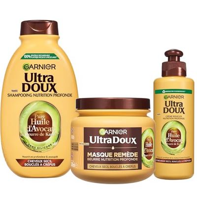 Ultra morbido, avocado e burro di karitè, set con routine, avocado e burro di karitè