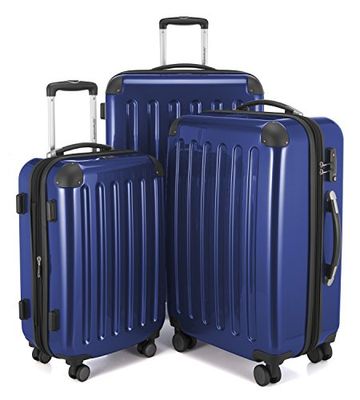 HAUPTSTADTKOFFER - Alex - Ensemble de 3 Valises Rigides Bleu foncé Brillant, TSA, (S, M & L), 235 litres