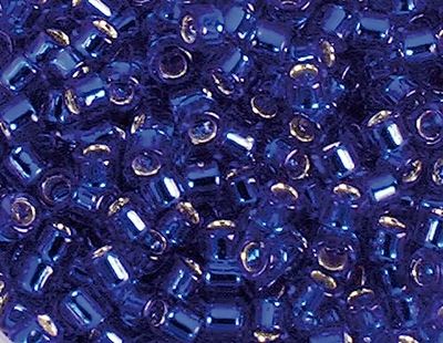 Perles japonaises cylindre Treasure argenté bleu marine 1,8mm.11/0 100gr.