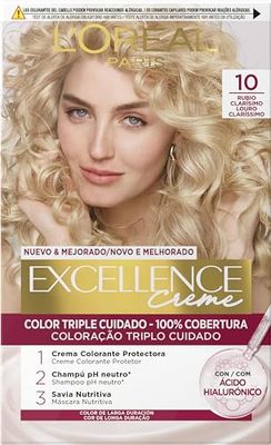 L'Oreal Tintura per Capelli, Excellence Creme, 200 gr, 10 Rubio Muy Claro