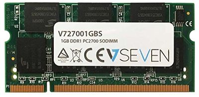 V7 V727001GBS Notebook DDR1 SO-DIMM arbetsminne 1 GB (333 MHZ, CL2.5, PC2700, 200pin, 2,5 volt)