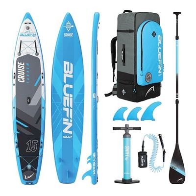 Bluefin Cruise 15' upppumpbar paddleboard | Vuxen SUP-bräda | Bluefin Cruise 15' SUP| Tandem 15 fot paddleboard | tillbehör för paddleboard ingår