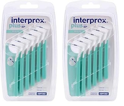 INTERPROX PLUS - Micro 0.9 - Brossettes Interdentaires - Fibres en Tynex - Vert - Blister de 6 unités (Lot de 2)
