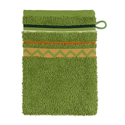 Frottana Country Manopla de baño, algodón, Verde peridoto, 20 x 15 cm