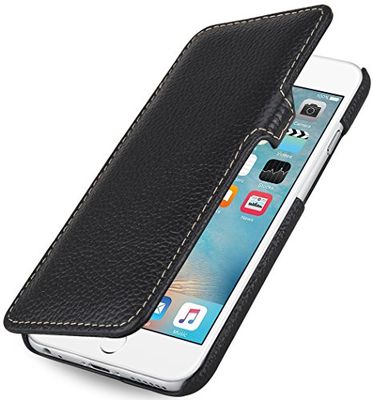 StilGut Housse en Cuir Compatible avec iPhone 6 & iPhone 6s (4.7 Pouces) et à Ouverture latérale, Noir avec Clip