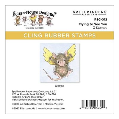 Spellbinders Sellos de goma adhesivos Flying to See You de la colección House-Mouse Everyday