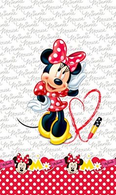 AG Design Minnie mus med läppstift, Disney, draperier för barnrum, 1 del, flerfärgad, 140 x 245 cm