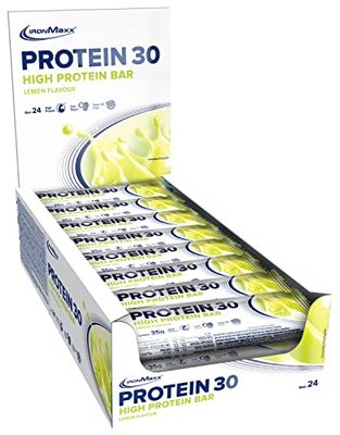IronMaxx Protein 30 Protein Bar, Lemon 24 x 35g, Palm Oil-Free and Gluten-Free Protein bar with Vitamins, Suitable for Reduced Sugar and Low carb Diet