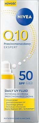 NIVEA Q10 Przeciwzmarszczkowy Ekspert, Daily UV Fluid SPF 50, 40ml