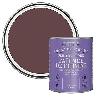 Rust-Oleum Peinture Violette Résistante à l'eau pour Faïence de Cuisine, Finition Brillante - Mûre 750ml