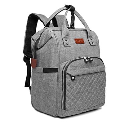 Kono Baby Changing Backpack Bag Multi-Function Large Capacity Waterproof Travel Diaper Rucksack Nappy Back Pack with 2 Stroller Straps (Grey) E6705 GY