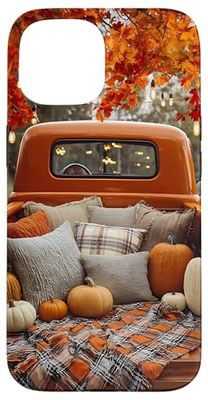 Cozy Fall Vintage Truck Pumpkins and Plaid Case for iPhone 15