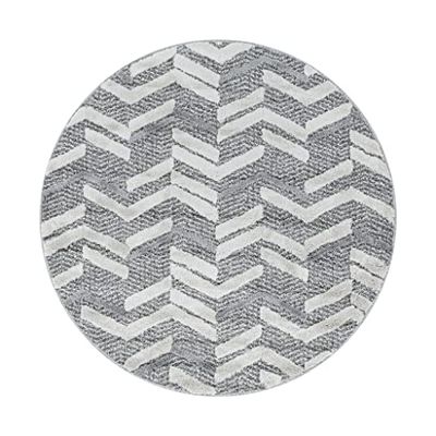 Muratap Pisa Modern Design Tappeto rotondo grigio 4 – Tappeto a pelo corto con morbido pelo lungo, stile boho, non stinge, fonoassorbente e impermeabile, dimensioni: Ø 80 cm, rotondo