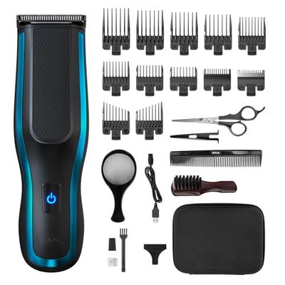 WAHL Self Clip 360 Kit cortapelos - cortapelos automático, sin cable, negro, 10 peines, carga USB, batería de larga duración, autoasistencia, cuchillas enjuagables, fácil agarre, ligero