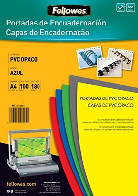 Fellowes 936641 - Covers in PVC 100 Units, Opaque Blue