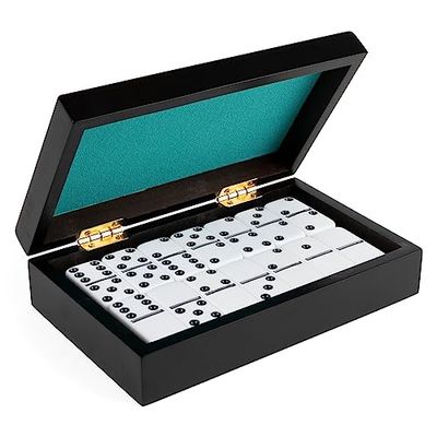 Spin Master Games Domino Deluxe - Jeu Classique avec équipement de qualité (Version Double 6, 28 pions), pour 2 à 4 Joueurs à partir de 6 Ans