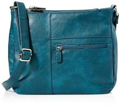 Envy Women's Lisa Plain Teal Shoulder Bag, Medium