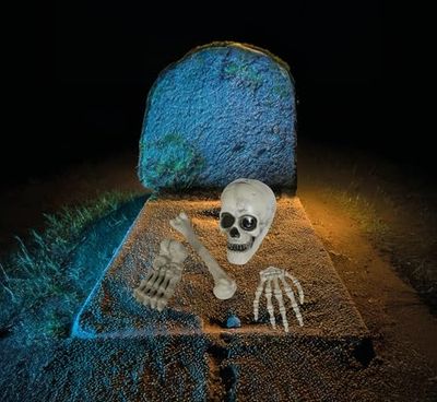 FIESTAS GUIRCA | 4 Piece Skeleton Bones Set - Halloween Decoration for Parties and Celebrations - Ideal for Spooky Environments and Scary Scenes - Skulls and Skeletons - White