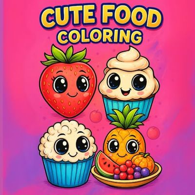 CUTE FOOD COLORING ,livre de coloriage pour enfants et adulte, coloring book for adults and kids