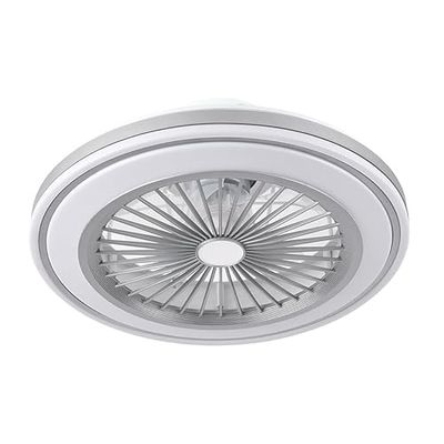 PRENDELUZ Ventilador de techo color plata serie Pruga, con 5 aspas, 3 velocidades y temperatura ajustables, con mando a distancia y temporizador