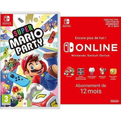 Super Mario Party Switch + Nintendo Switch Online - Abonnement 12 Mois (Code de téléchargement)