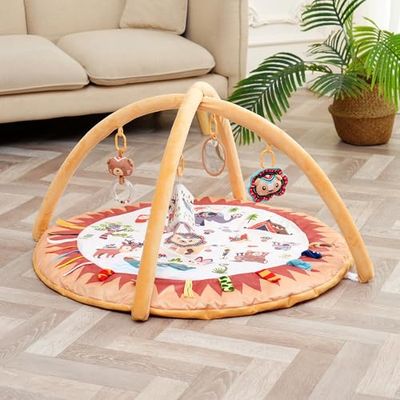 Montessori 0-12 miesięcy mata do raczkowania dla niemowląt z łukami | Mata ewolucyjna dla dzieci i dziewczynek | Gruba i wygodna mata do zabawy | sensoryczna mata do raczkowania | Mata do zabawy