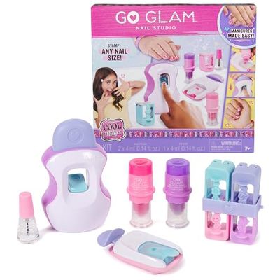 Cool MAKER, GO GLAM Studio nagelkit, stil 200 naglar med 4 mönster, 2 poleringsapplikatorer och nagelmask, konst och hantverk barnleksaker för flickor i åldern 7+