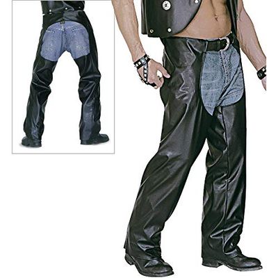 WIDMANN MILANO PARTY FASHION XL Biker Chaps Black LEATHERLOOK