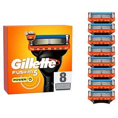 Gillette Fusion5 Power Navulmesjes Voor Mannen, 8 Navulmesjes, Met Beschermende Strip Om Nog Beter Te Glijden