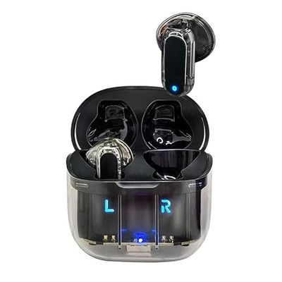 Cool Auricolari stereo Bluetooth Dual Pod Earbuds Crystal Nero
