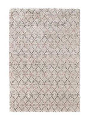 Mint Rugs 102597_160x230 Design Verlour Deep-Pile Tapis en Fibres synthétiques Crème/Rose 230 x 160 x 3,5 cm