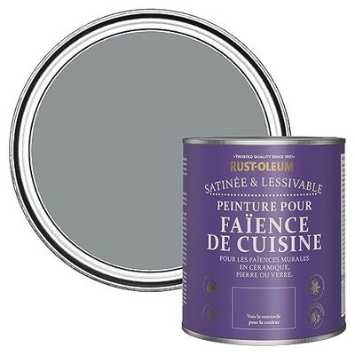 Rust-Oleum Peinture Grise Résistante à l'eau pour Faïence de Cuisine, Finition Satinée - Anthracite 750ml