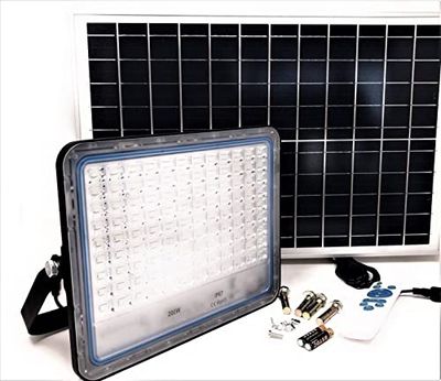 tempo di saldi Faro Led Da Esterno 200W Luce Bianca Fredda Con Pannello Solare E Telecomando