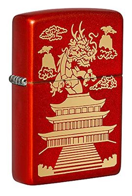 Zippo Lighter, Metallic Red-Eastern Dragon, One Size