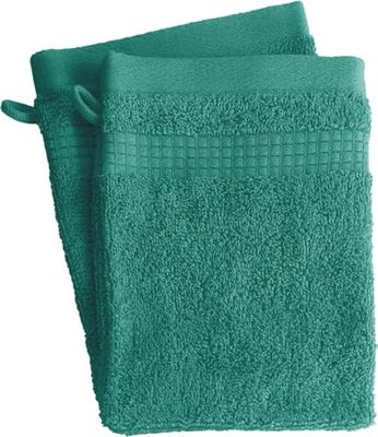 Le linge de Jules Set of 2 Washcloths – 100% Cotton – 450 g/m² – Lagoon Green