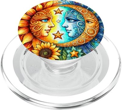 Místico Sol y Luna Celestial Yin Yang Estética Mística PopSockets PopGrip para MagSafe