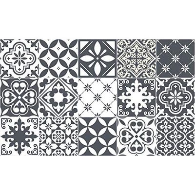 Stickers muraux Cuisine - Sticker Mural - Carreaux de Ciment adhésif Mural - Stickers Muraux azulejos - Sticker Carrelage adhesif Mural Salle de Bain 15 x 15 cm - 15 pièces Carreau de Ciment adhesif