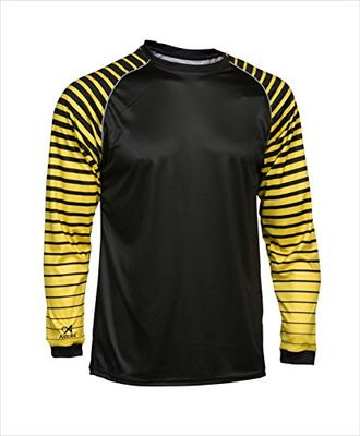 Asioka 157/17 Maglietta da Portiere a Maniche Lunghe, Unisex Adulto, Unisex Adulto, 157/17, Nero/Giallo, XL