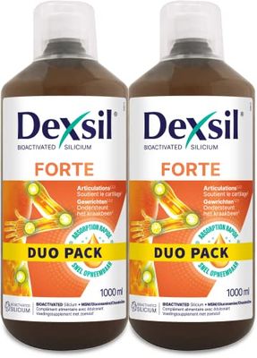 Dexsil Forte Articulations - Complément Alimentaire - Soutient les Articulations - Solution à Base de Silicium Organique, MSM, Glucosamine, Zinc et Cuivre - 1 l, Lot de 2