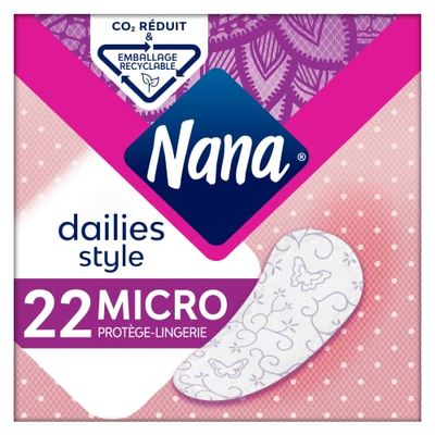 Nana Dailies Style Protège-Lingerie Micro - Protège-Slip Petit et Confortable pour Tous Types de Lingerie - 22 Protège-Slips