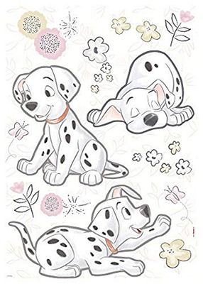 Komar Autocolantes da Disney Best of Friends, tamanho 50 x 70 cm, 20 peças, autocolantes de parede, autocolantes de parede, design de cão dálmata, para quarto de crianças, quarto de bebé, 14055 h