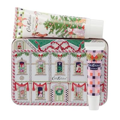 Cath Kidston Hand Cream 50ml and Lip Balm 10ml Comes In A Tin, Beauty Gift For Her, Travel Size and Vegan Friendly, Christmas Stocking Filler, A Doll’s House Collection