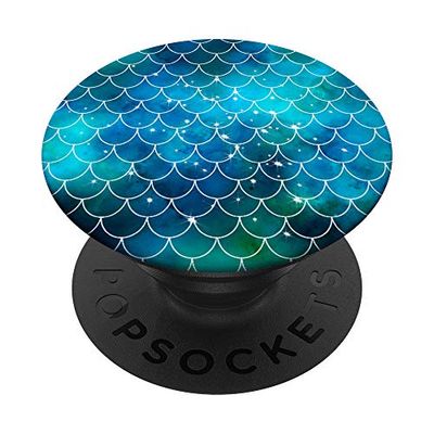 PopSockets Sirena blu squame di pesce turchese ragazza carina modello PopGrip: Impugnatura per Telefoni Cellulari e Tablet Intercambiabile