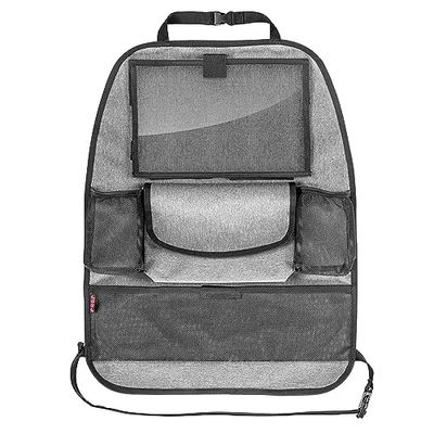 reer 86051 Organizador de assento traseiro de carro com compartimento para tablet, cor cinzenta, 1000 ml