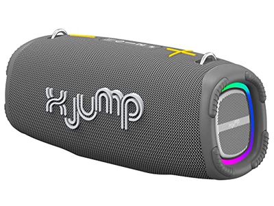 X Jump XJ 200 - Altavoz portátil Amplificado de 90 W, Alto Rendimiento, Bluetooth, función TWS, USB, AUX-IN, micrófono Incorporado, Altavoz Resistente al Agua IPX5, Gris