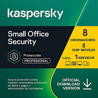 Kaspersky Small Office Security | 8 Dispositivios 8 Móviles 1 Servidor | 1 Año | PC / Mac / Android / Servidor | Código de activación vía correo electrónico