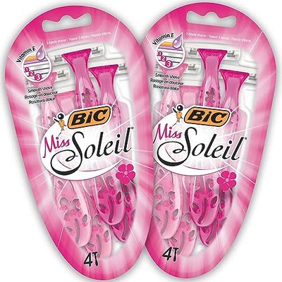 BIC Miss Soleil Máquinas descartáveis para mulher - embalagem de 2 pacotes de 4